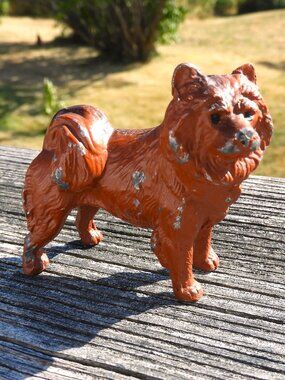 Vintage Cast Iron "Red" Chow Dog Paperweight/Figurine